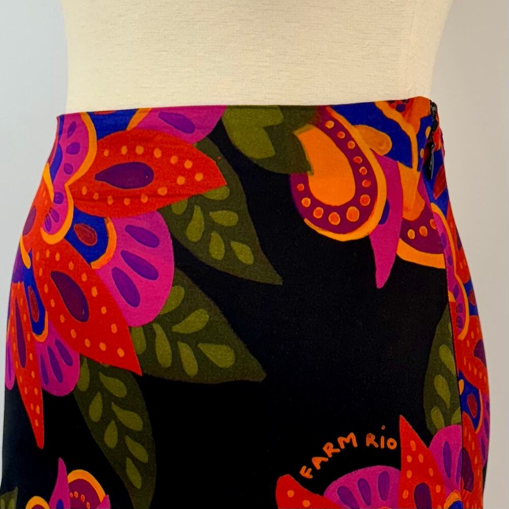 Farm Rio Floral Multi-Color Mini Skirt A-Line XXS - Picture 7 of 9